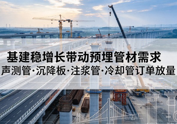 河东区基建稳增长带动预埋监测管材需求，声测管、沉降板、注浆管订单持续放量